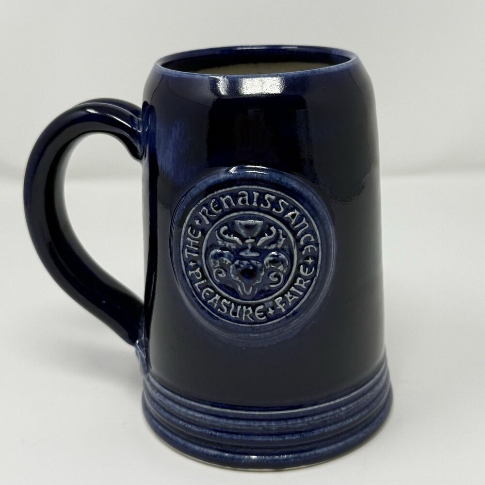 David Ames Handmade Pottery Mug Signed Renaissance Faire Medieval 5.5" Tall